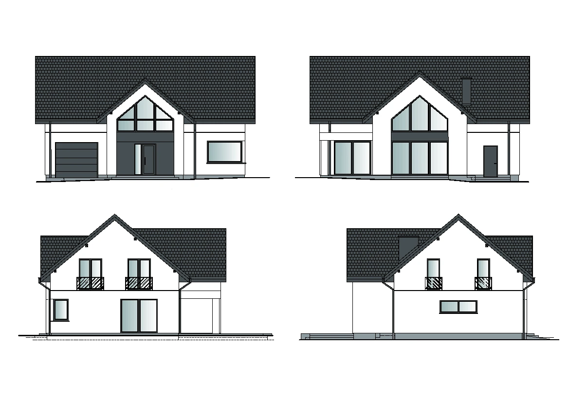 Projekt elewacji domu jednorodzinnego Łomża