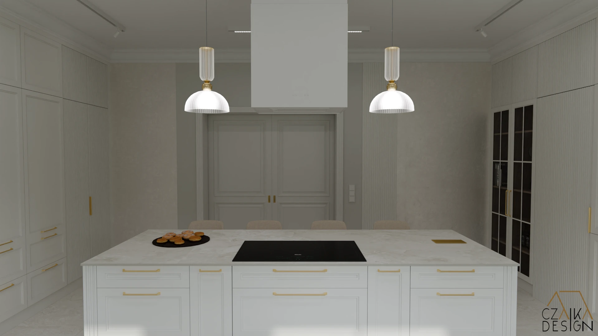 Duże przesuwne drzwi do jadalni