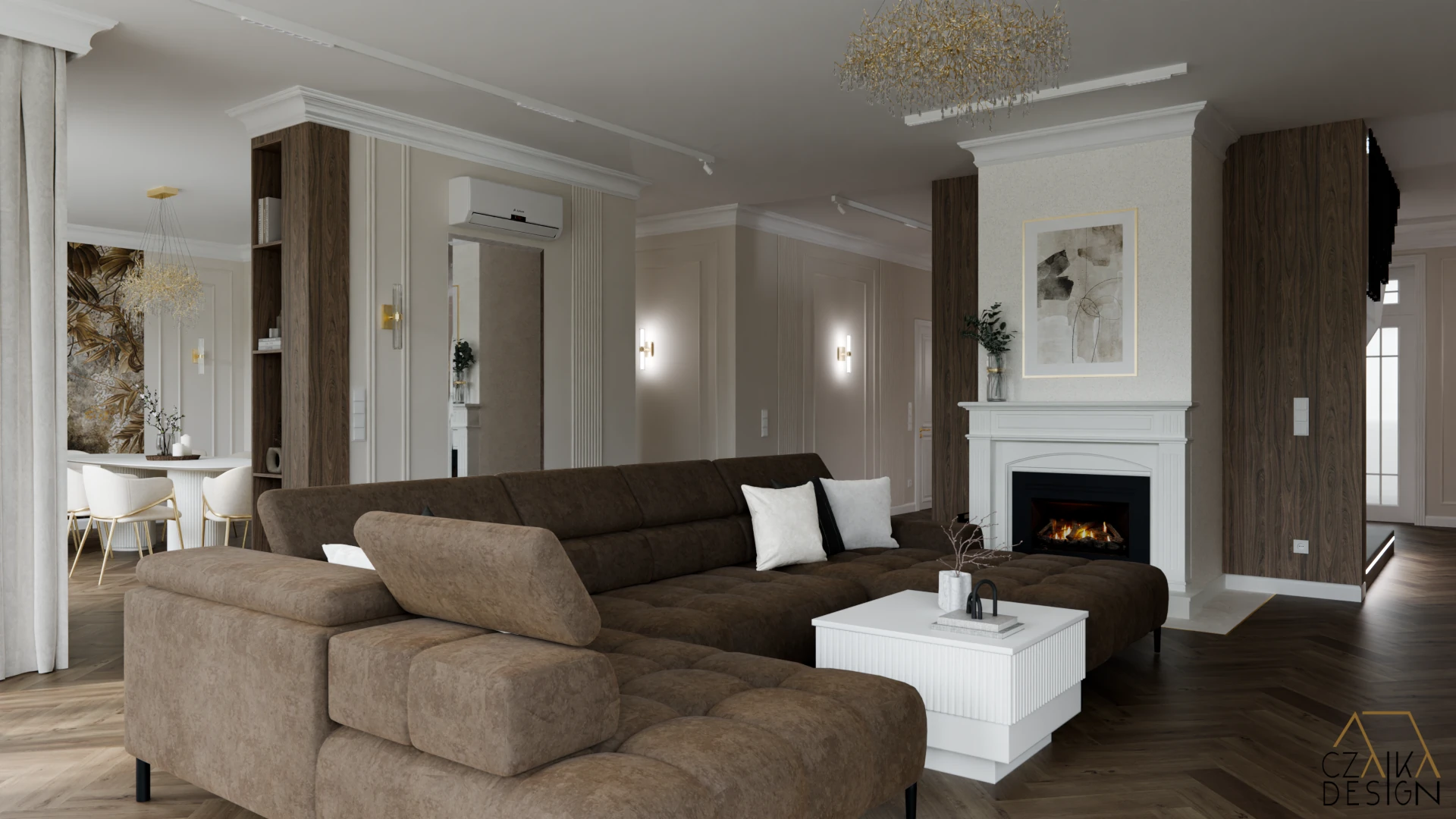 Ponadczasowy przestronny salon