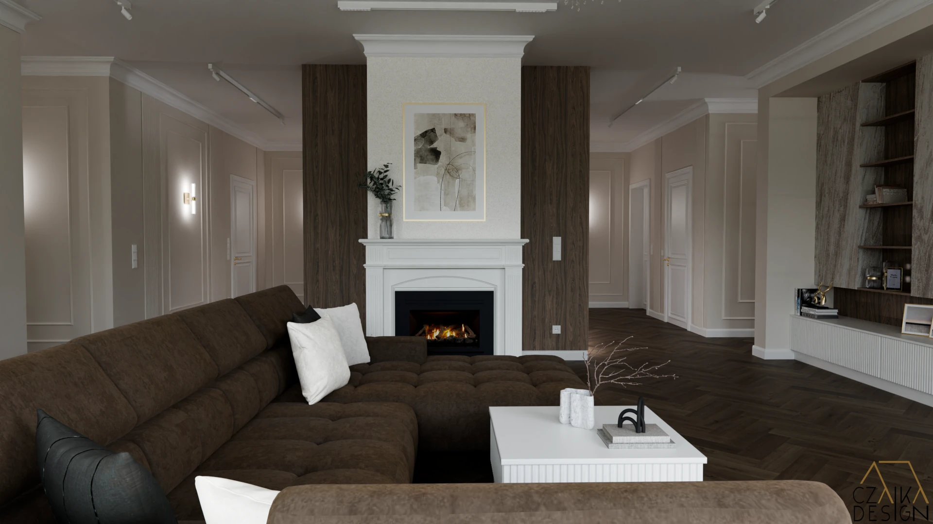 Złote szczotkowane akcenty