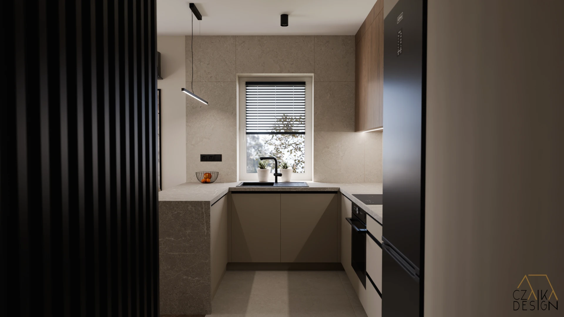 Kuchnia z ażurową ścianką