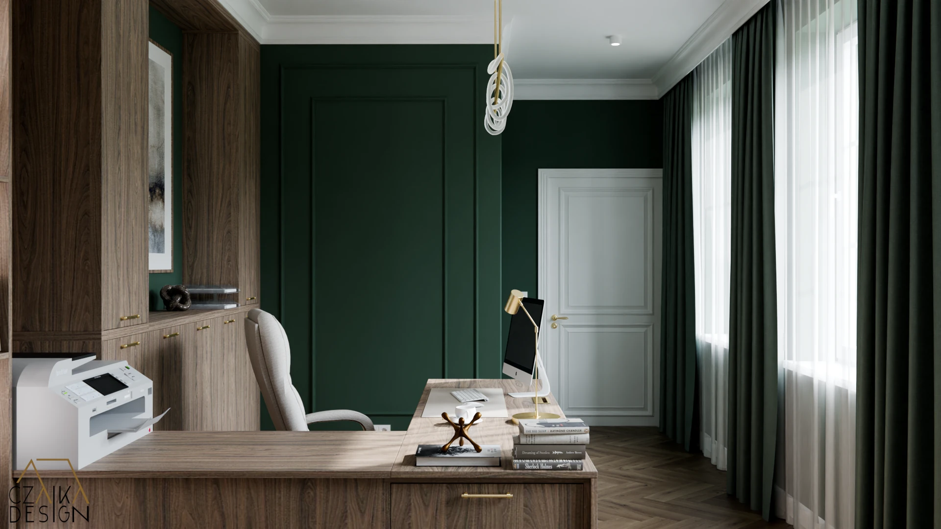 Domowe biuro w stylu Modern Classic