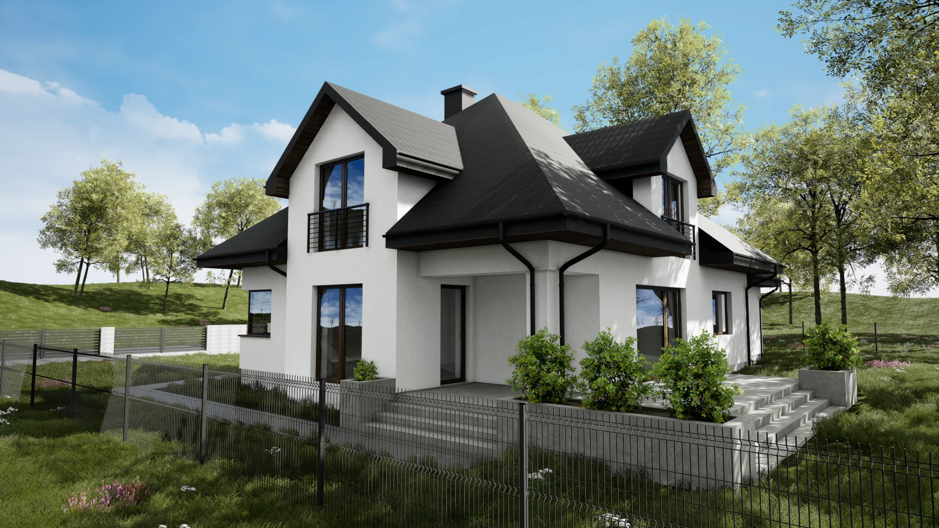 Dom jednorodzinny Elżbiecin - Elewacja północno - zachodnia