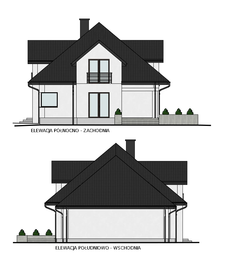 Projekt elewacji domu jednorodzinnego Elżbiecin