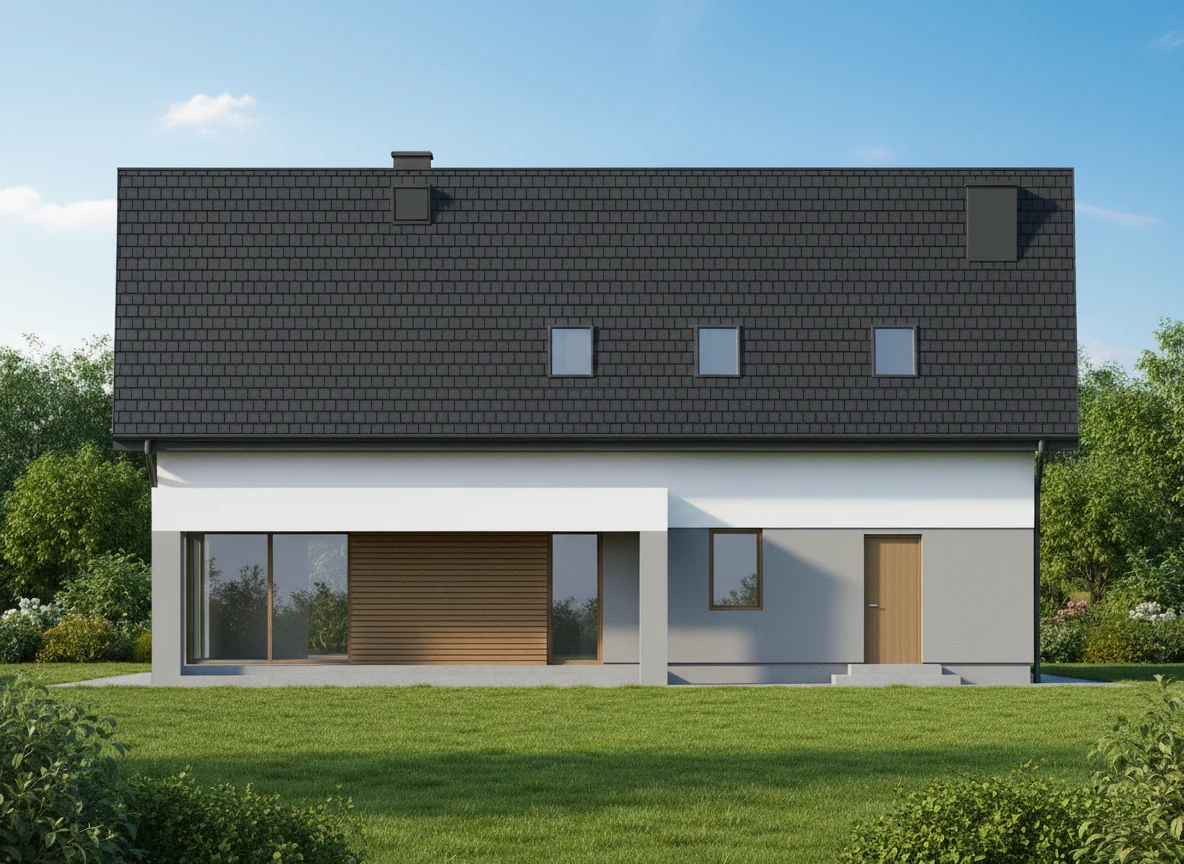 Dom pokryty blachodachówką