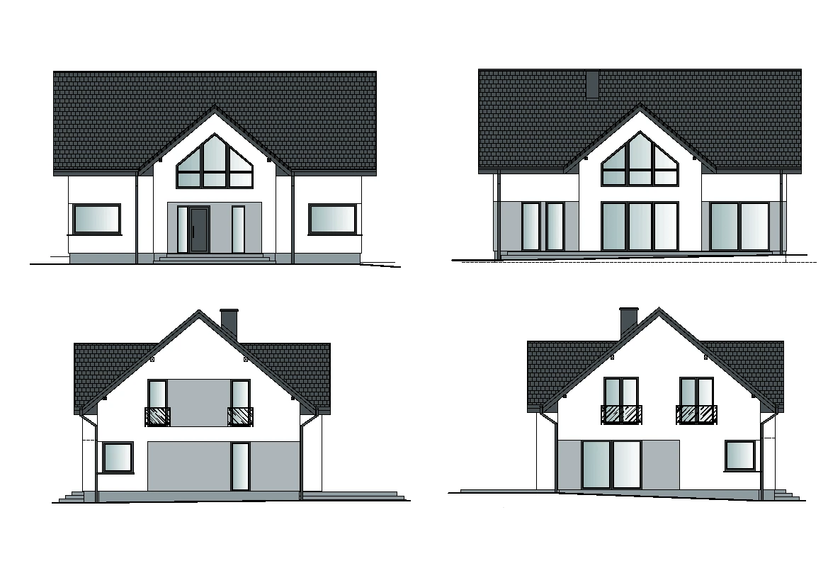 Projekt elewacji domu jednorodzinnego Nowy Cydzyn