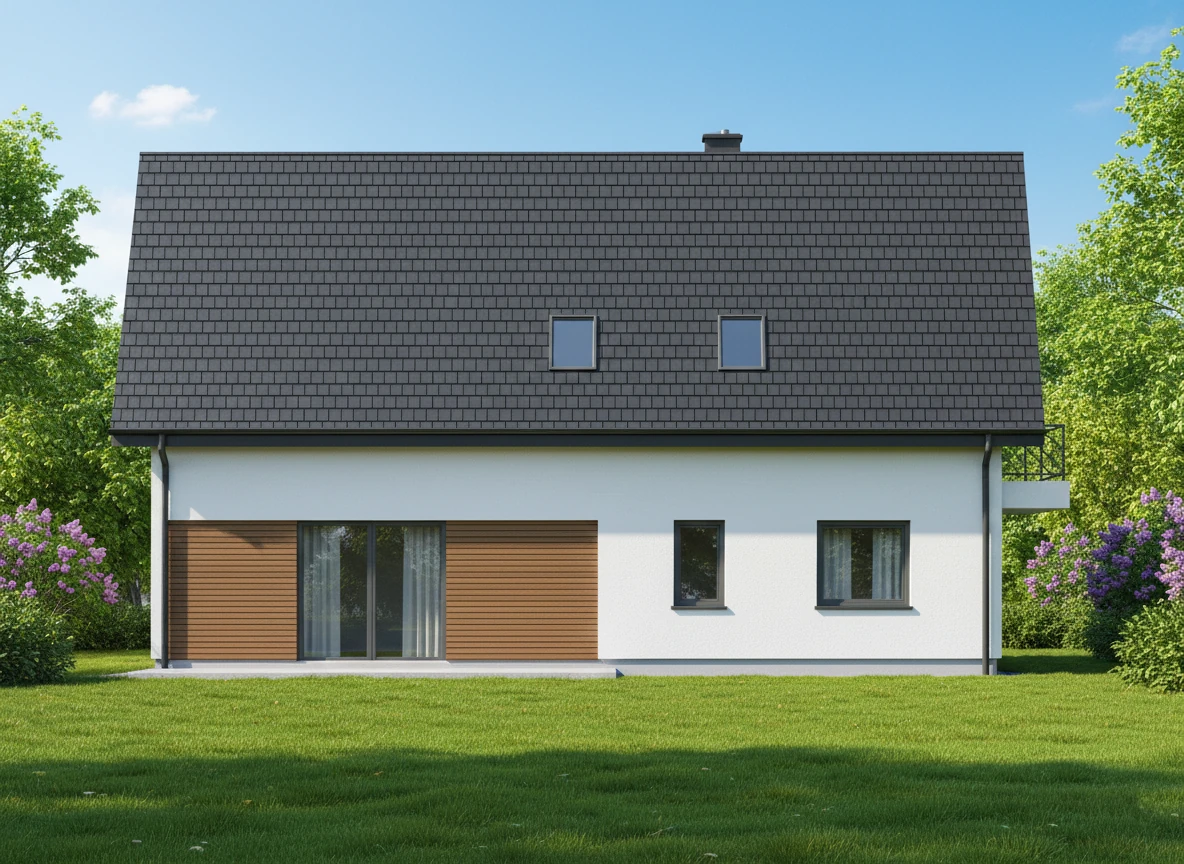 Dom pokryty trwałą blachodachówką