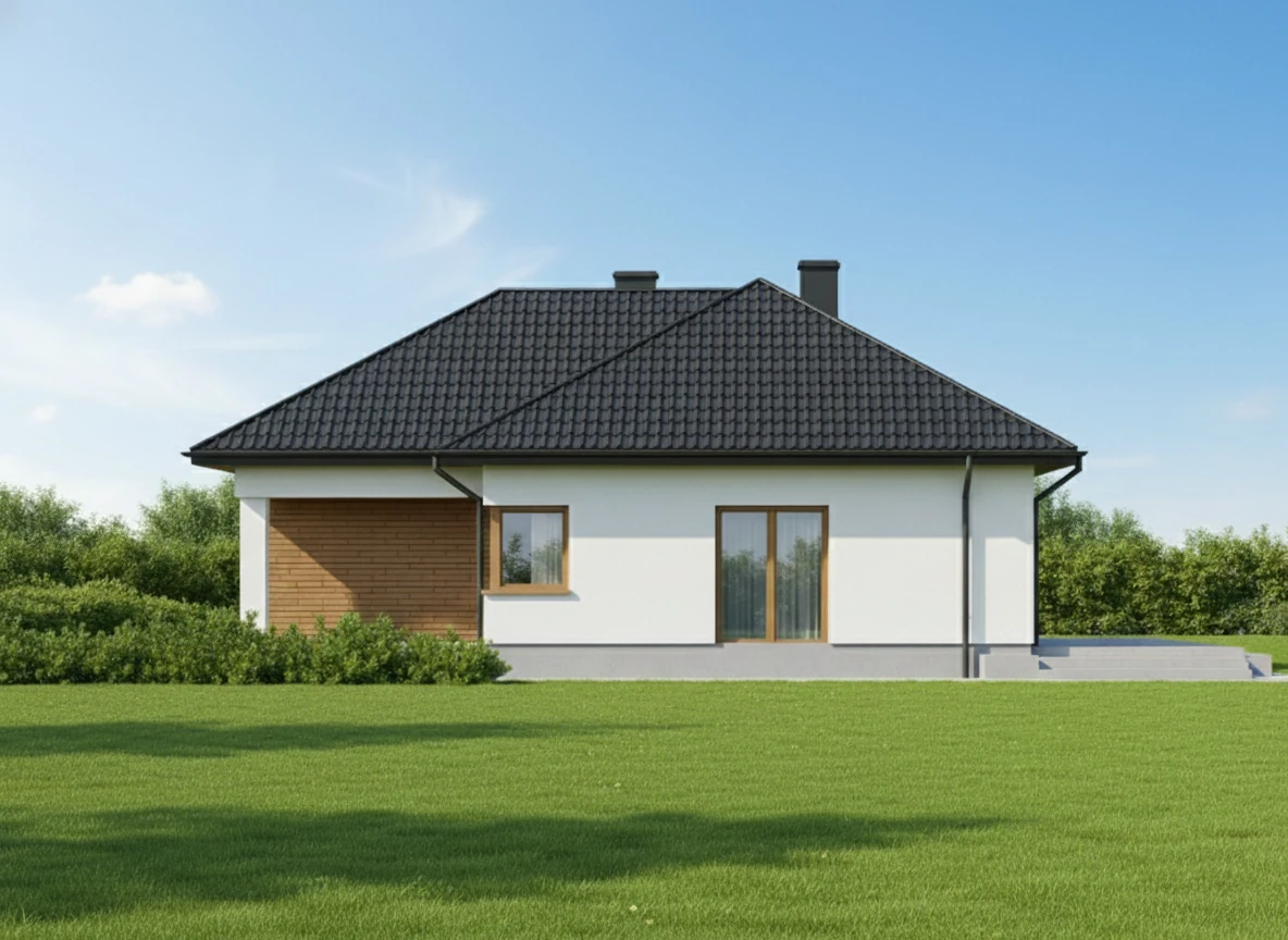 Dom parterowy Kisiołki - Elewacja południowo-zachodnia