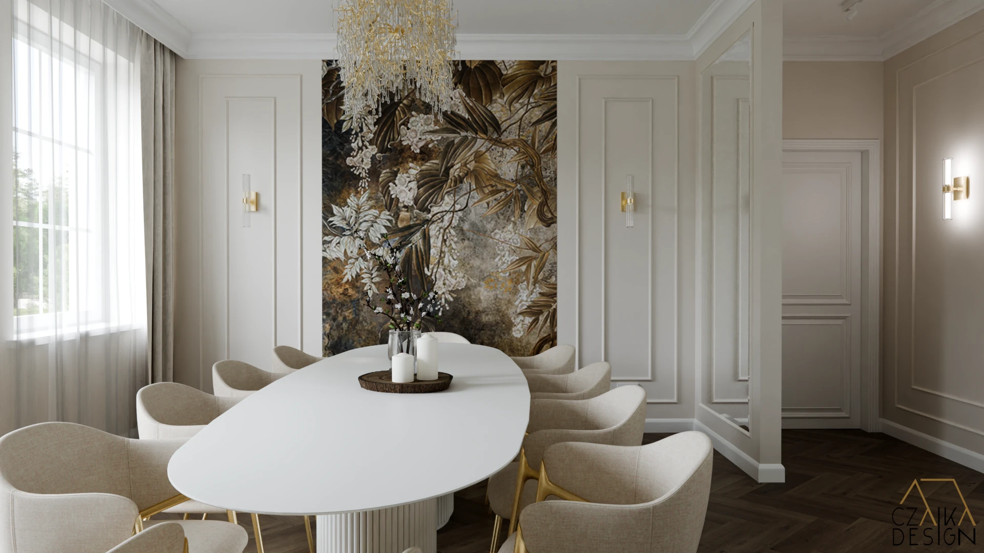 Dekoracyjna fototapeta w ciepłych odcieniach beżu