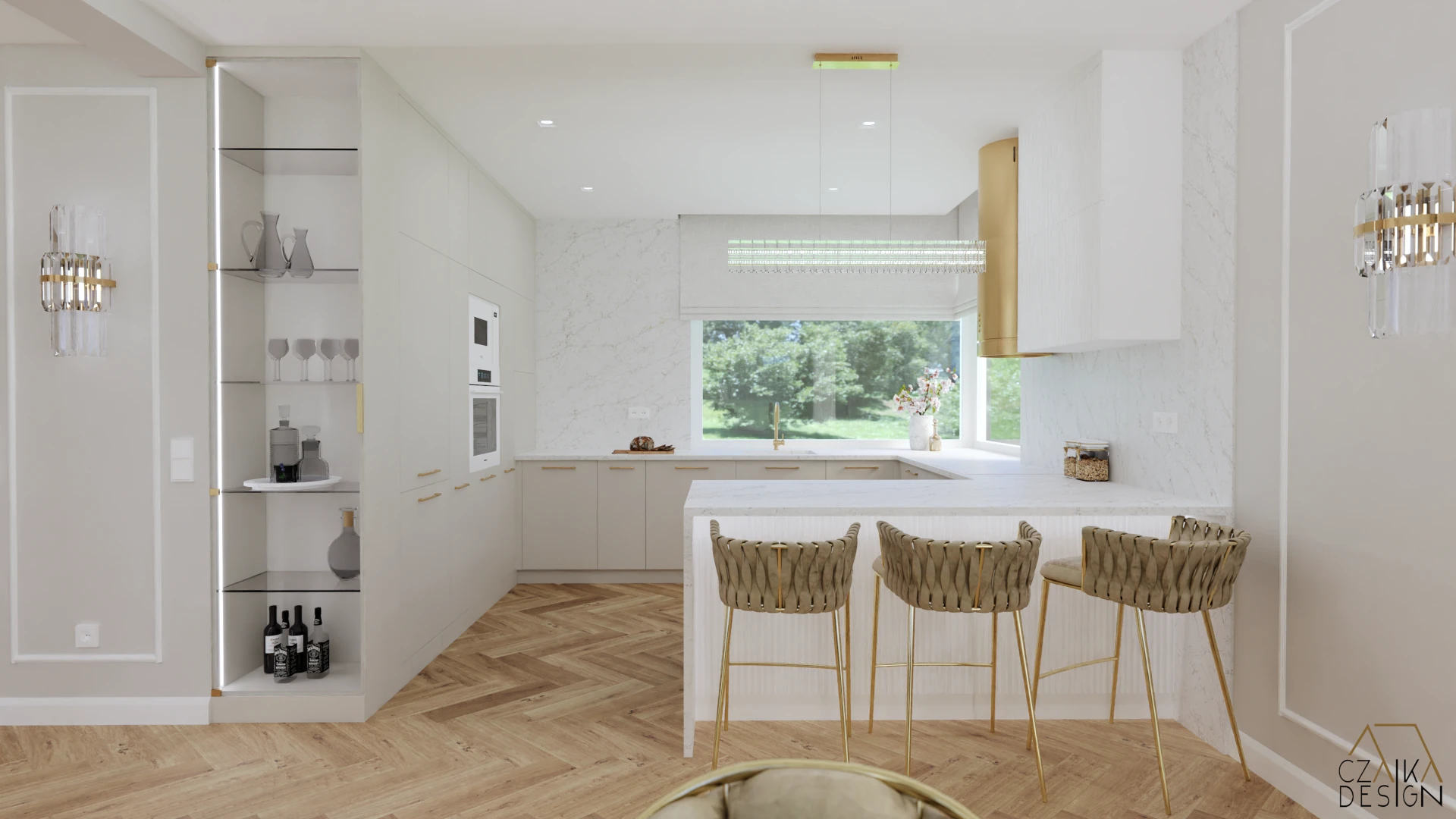 Jasna kuchnia z półwyspem