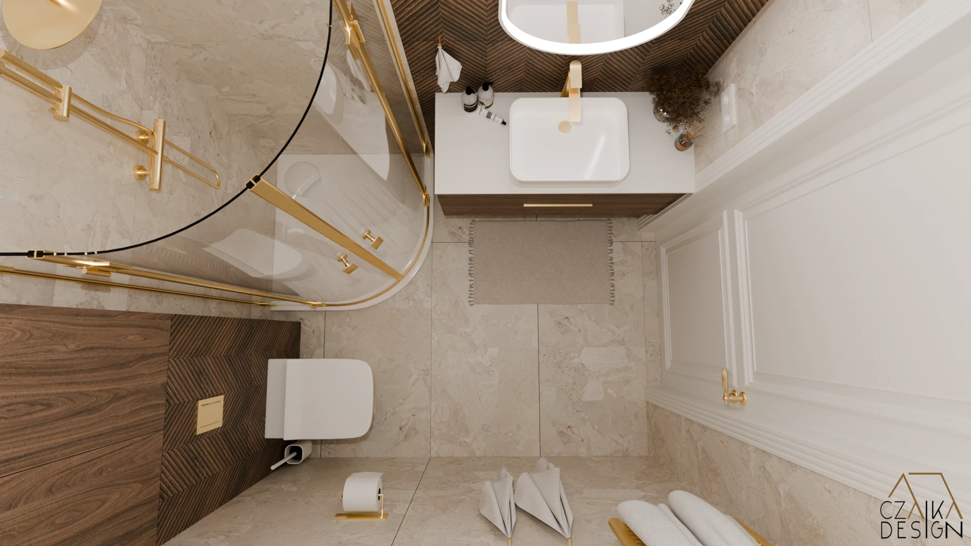 Łazienka gościnna w stylu Modern Classic