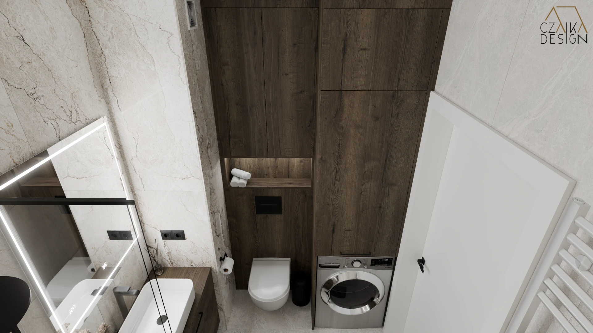 Zabudowa meblowa z płyty Egger Dąb Halifax Tabac