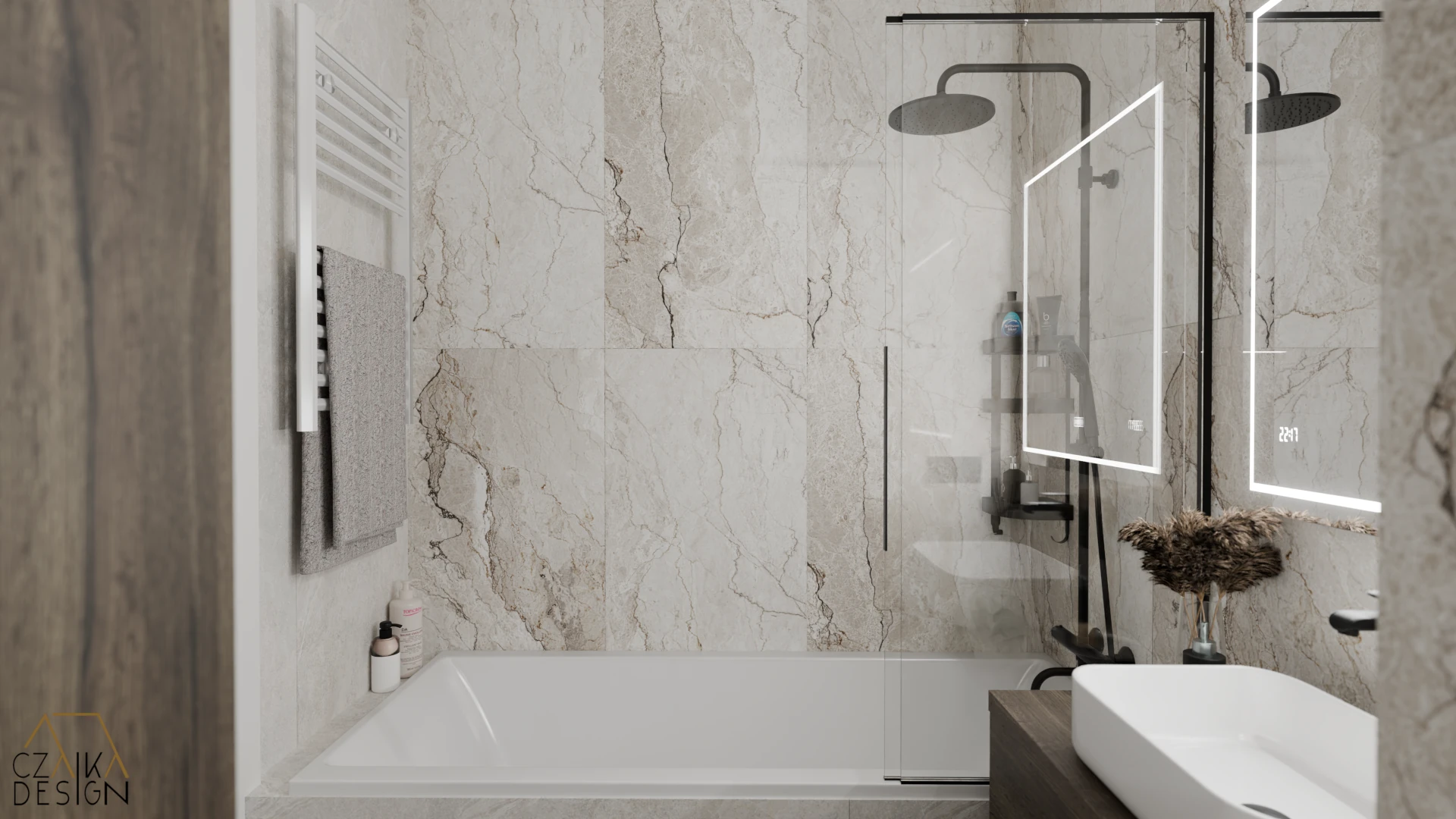 Wanna do zabudowy z przesuwnym parawanem nawannowym