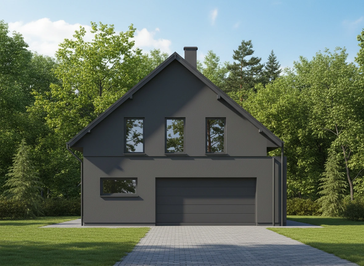 Nowoczesna stodoła, dom jednorodzinny Nowy Cydzyn. Elewacja południowo-wschodnia