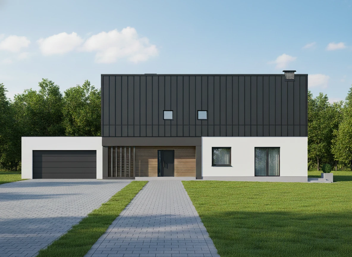 Nowoczesna stodoła- projekt domu jednorodzinnego Nowoczesna stodoła- projekt domu jednorodzinnego