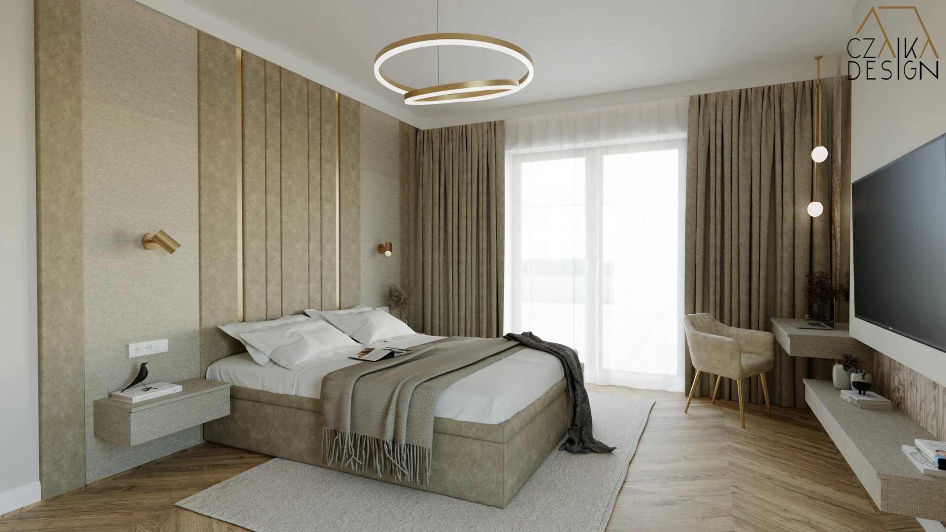 Sypialnia w odcieniach beżu
